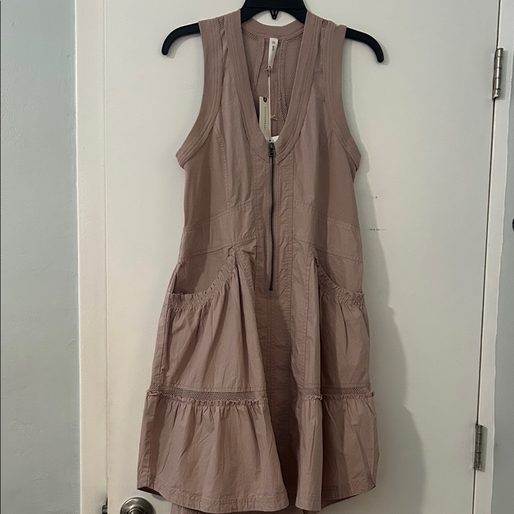 Anthropology Daily Practice Elegant Tan Sleeveless Dress
